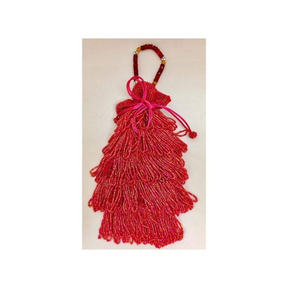 Vintage Lily Scott Beaded Red Purse